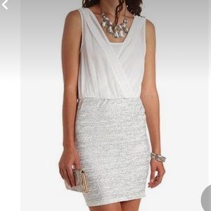 Glitter pleated chiffon dress size small